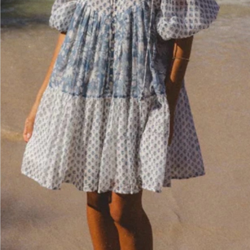 Daughters of India Blue and White Patterned Dress - Picture 11 of 11